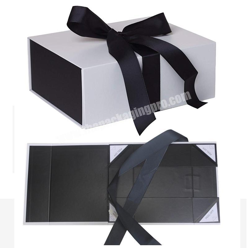 With Ribbon Closure Custom bridesmaid Luxury Garment foldable Gift Box For Apparel