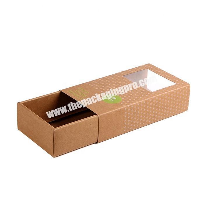 Wonderful kraft paper packaging drawer box with clear window