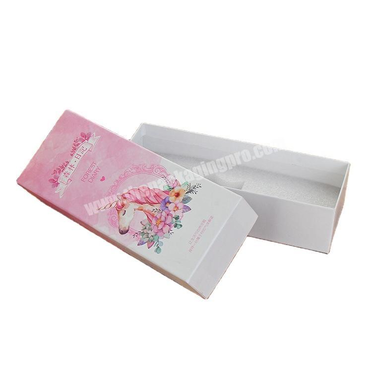 Yiwu custom unicorn pattern rigid gift box cosmetic lifting box with sponge lining electronic cigarette packaging box