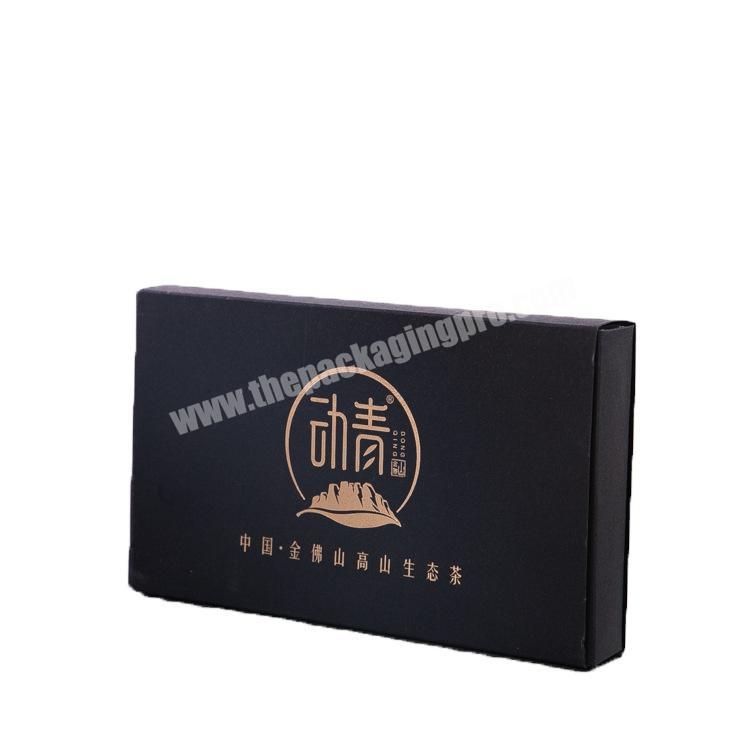 Yiwu factory custom black art paper hot stamping logo drawer box candle packaging