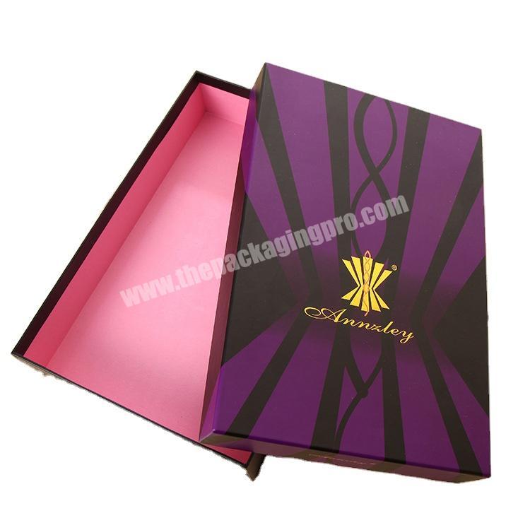 Yiwu factory customized internal pink rigid cardboard lifting box packaging hot stamping gold foil LOGO gift box