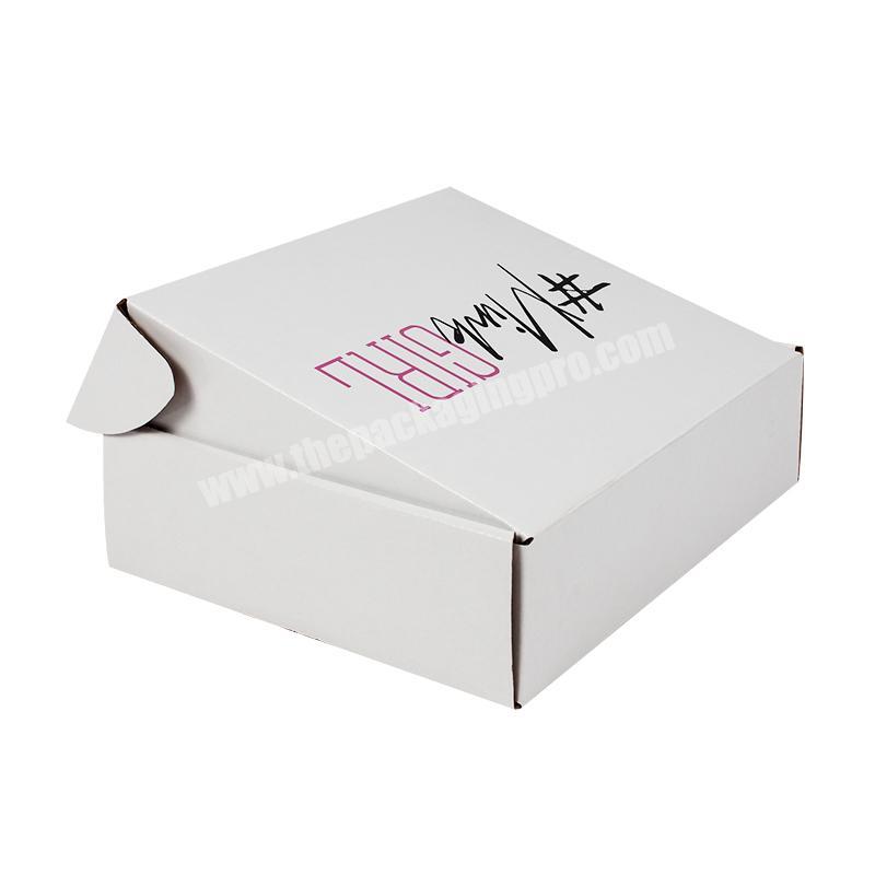 Yongjin Custom Pink White Plain Kraft Corrugated Paper Tuck Top Mailing Shipping Boxes With Logo