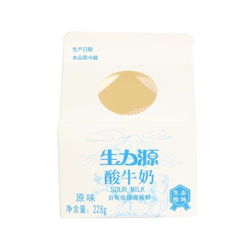 Yongjin High Grade Gable Top Beverage Package Drink Milk Paper Box Gable Top Bottle Box