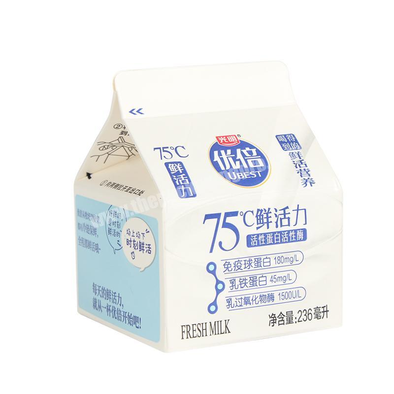 Yongjin Hot Sale 200ml Small Gable Top Cartons Boxes For Yogurt Milk Packing