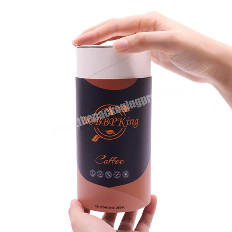 100% Recycled cylinder cardboard airtight food paper coffee tube storage paper containers