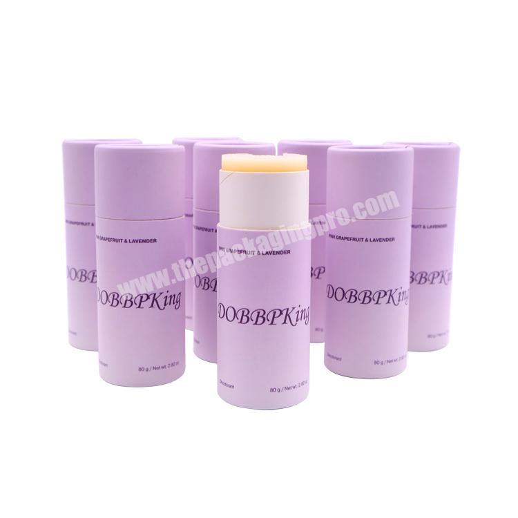 100% biodegradable eco friendly 75 gram natural cardboard push up paper lip balm container tube packaging