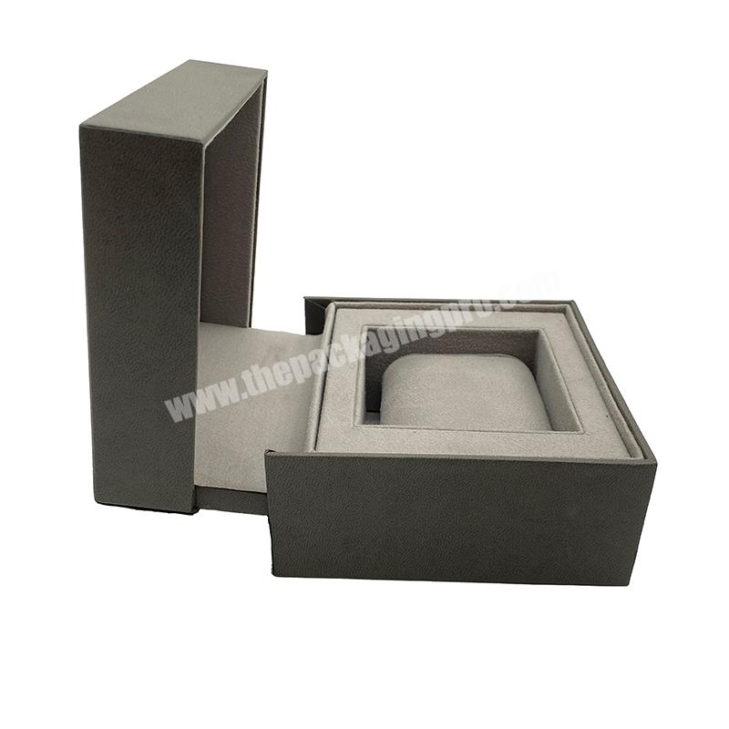 2023 Latest Design OEM Custom Premium Grey Leather Pocket Watch Package Box for Men