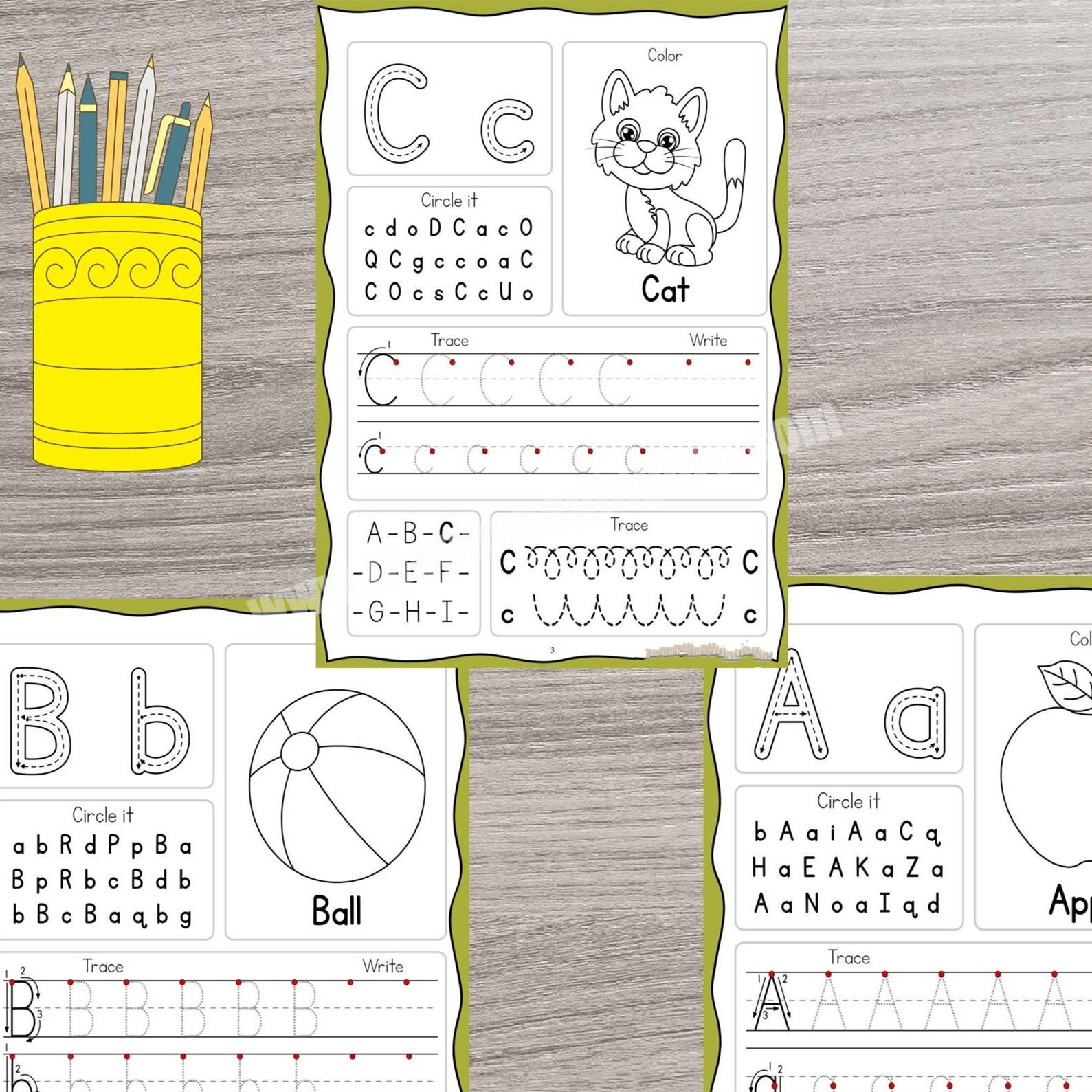 26 Alphabet Tracing Worksheets Writing Book Preschool For Kindergarten