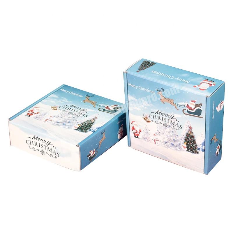 6x6x2 Inch Corrugated Packaging Shipping Box Christmas Style Recyclable Cardboard Small Gift Mailer Boxes