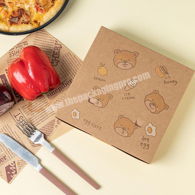 7 8 9 10 12 inch Pizza Box Disposable Kraft Paper E Corrugated Commercial Home Delivery Packaging Packaging Box