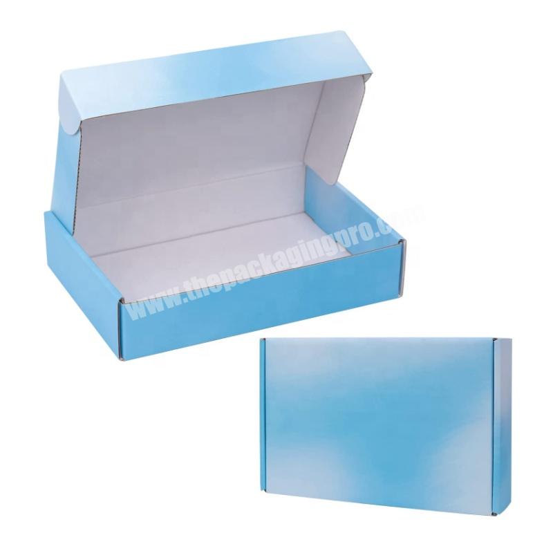 9x6x2 Inch Corrugated Box Mailers Blue-White Cardboard Small Mailing Business Shipping Boxes