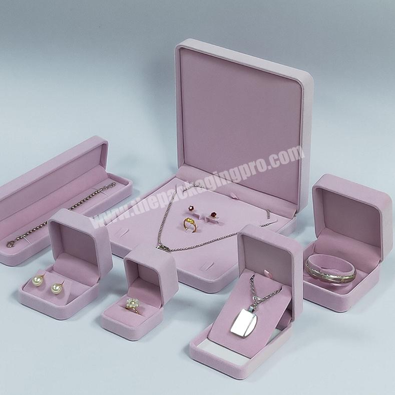 BK08B Velvet Jewellery Packaging Earring Cufflink Necklace Ring Bracelet Box Custom Logo For Gift