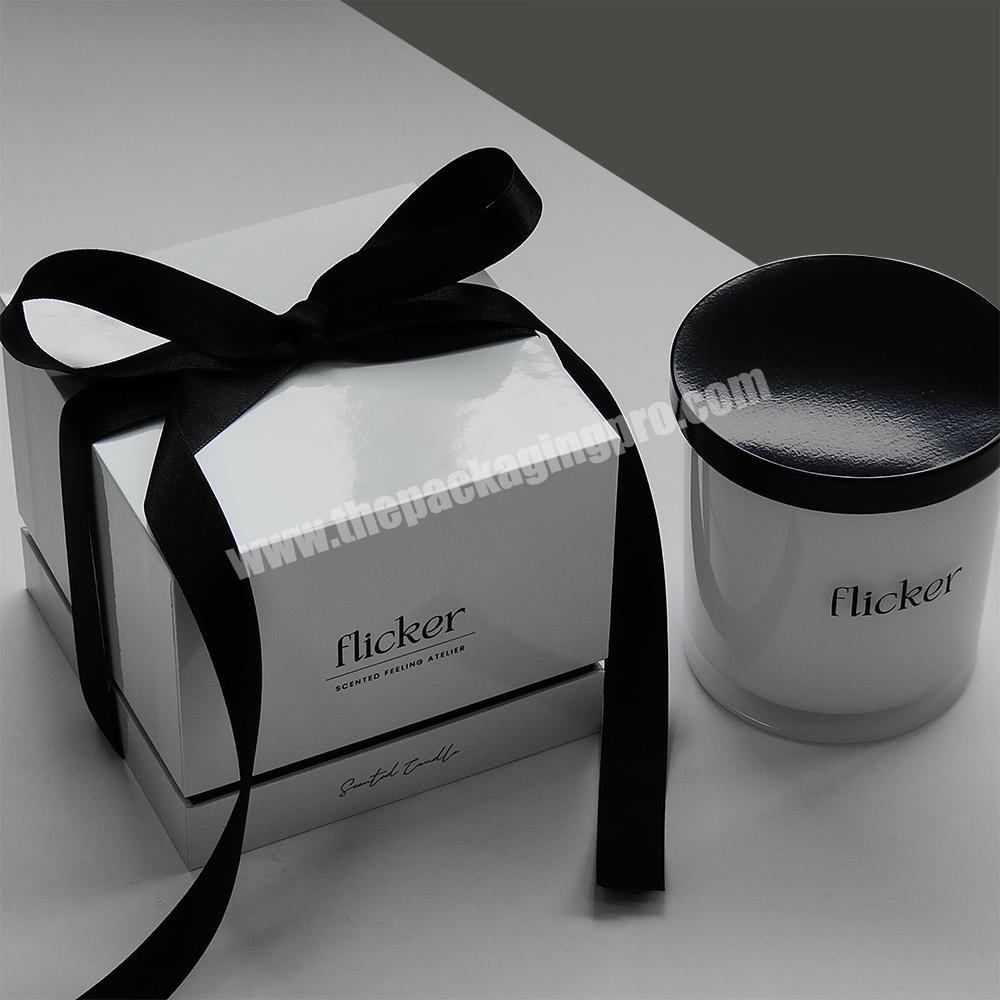 BK10B Manufacturer Custom Unique Rectangular Craft Packaging White Hard Cardboard Luxury Candle Box For Gift