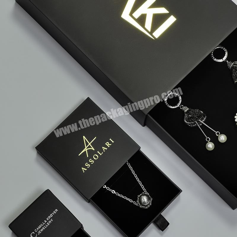 BK36B Wholesale Oem Luxury Matte Black Paper Cardboard Package Custom Slide Out Drawer Box Packaging Simple Design