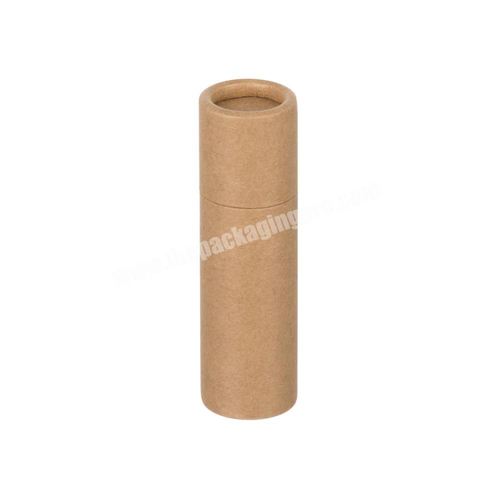 Biodegradable 5ml cylindrical cardboard push up lip balm paper tube packaging for cosmetic