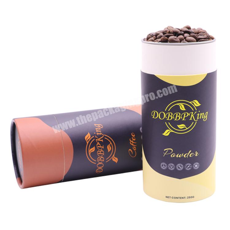 Biodegradable Airtight Food Grade Paper Container Round Cardboard Tube Packaging For Coffee And Tea