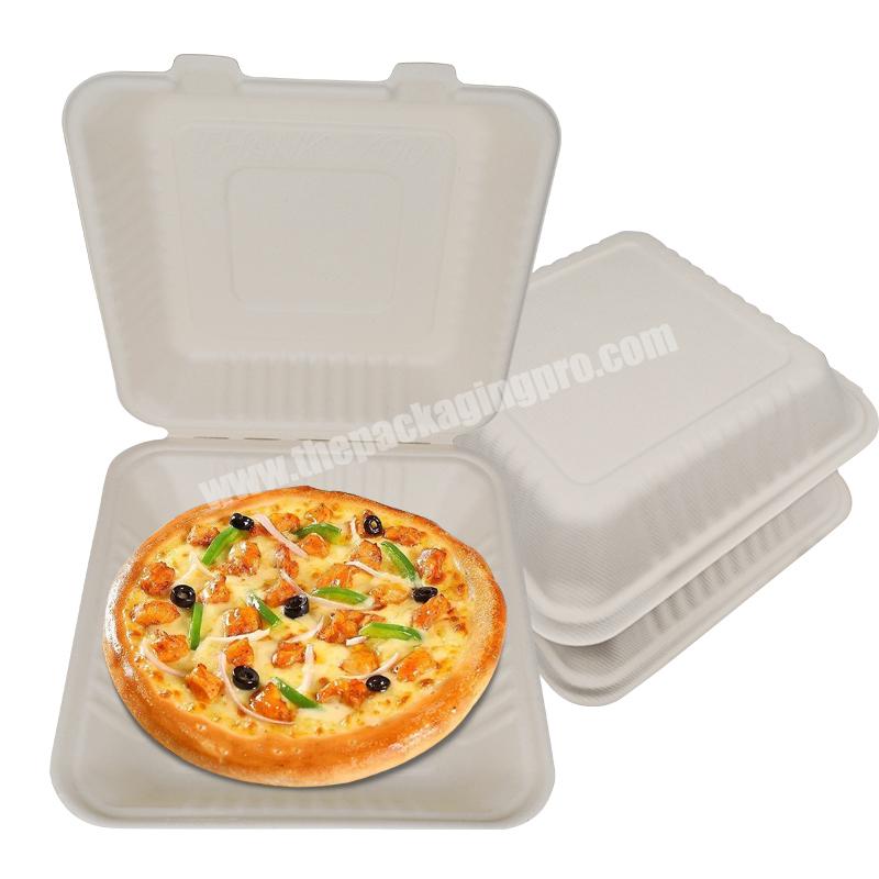 Biodegradable Compostable 1-Comp Sugarcane Pulp Paper Meal Box Lunch Tray