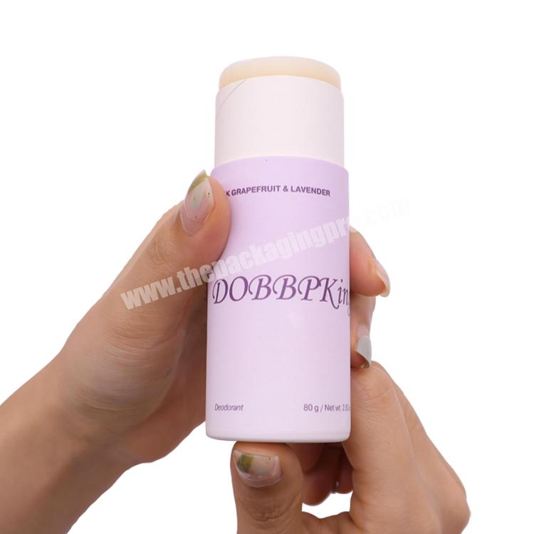 Biodegradable Empty 15g Push Up Cardboard Lip Balm Circular Packaging Paper Tube For Cosmetic