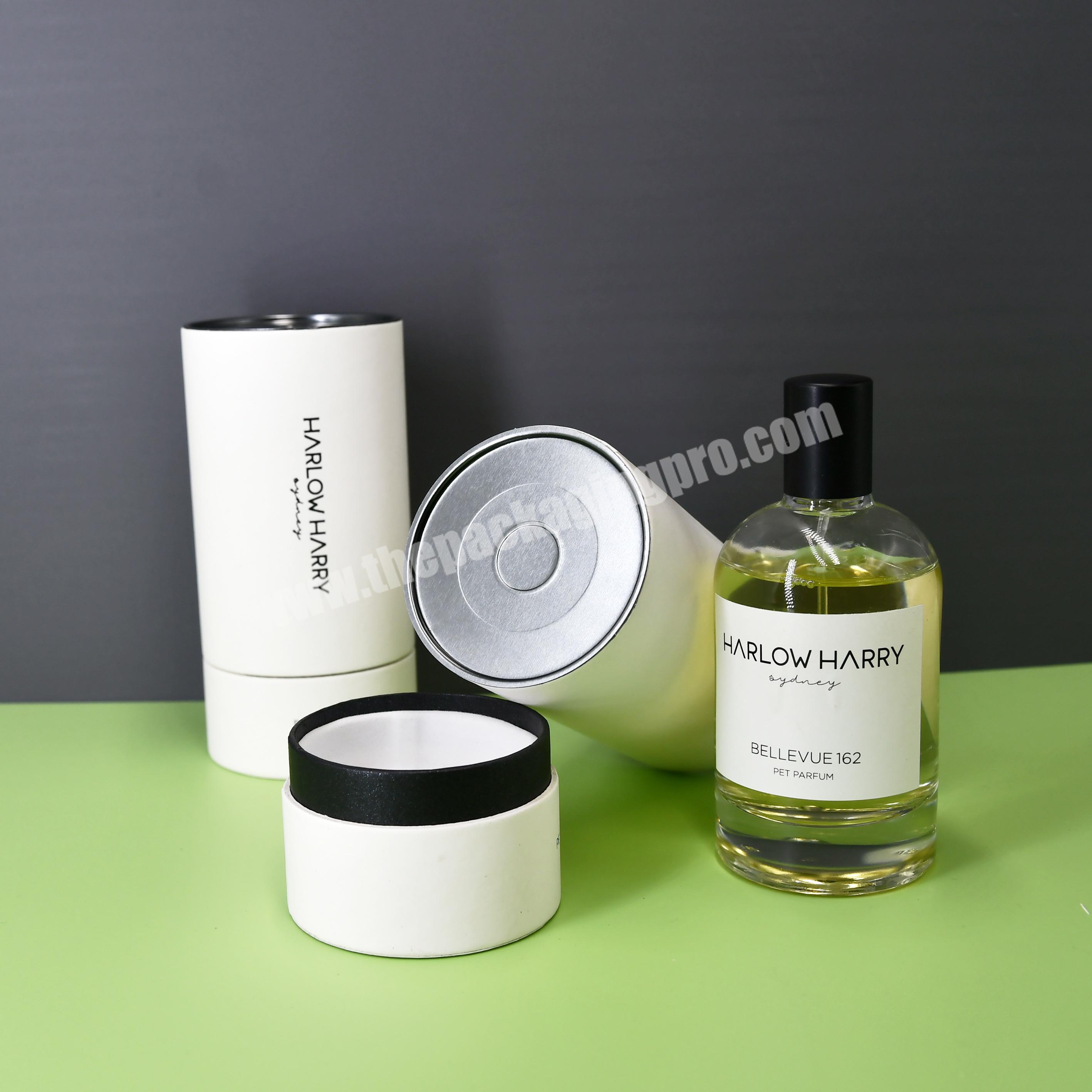Biodegradable Luxury Cylindrical Paperboard Tube Fragrance Perfume Packaging Gift Round Paper Box