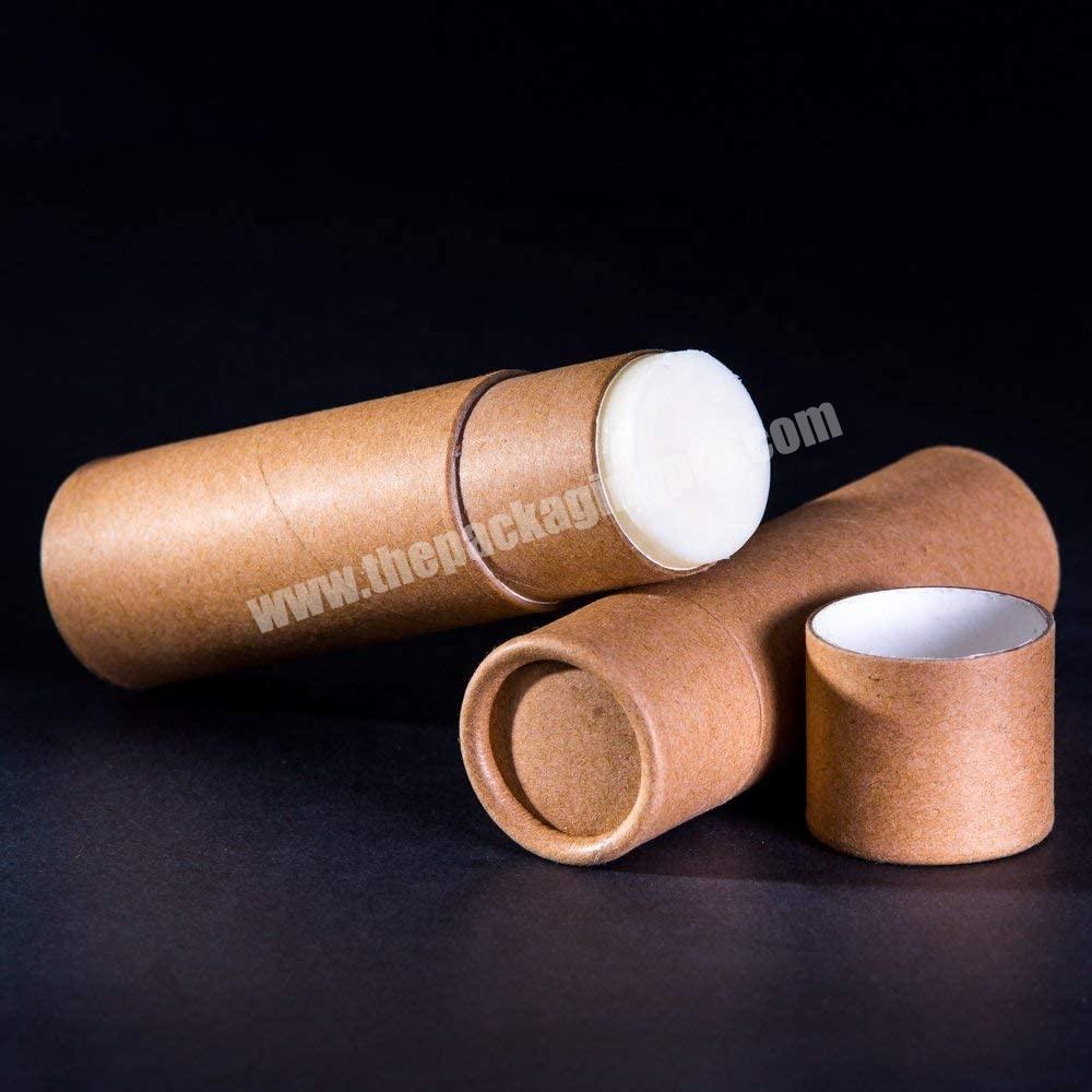 Biodegradable cosmetic natural deodorant stick cardboard solid perfume packaging  paper lip balm individual package tube