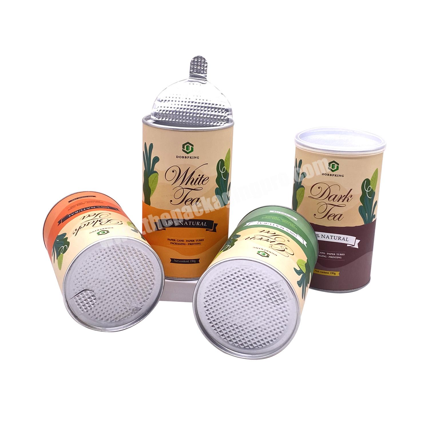 Biodegradable kraft cardboard food grade lined cylinder carton tube storage container collagen protein powder paper tube