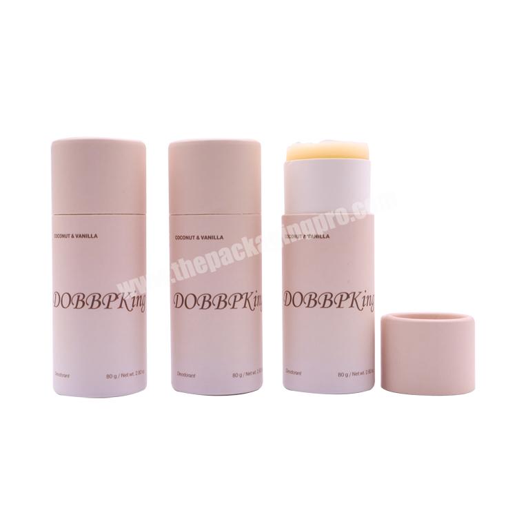 Biodegradable recyclable full color printed round chapstick lip balm cardboard container cylinder shape paper tube