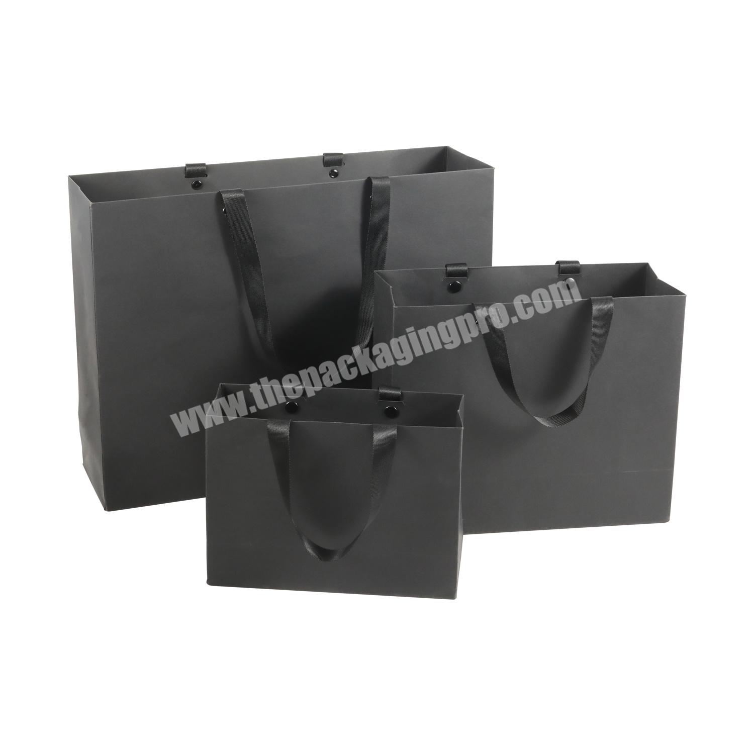 Biodegradable reinforced handle boutique shopping package bags custom solid durable bottom 110 gsm brown kraft paper bag