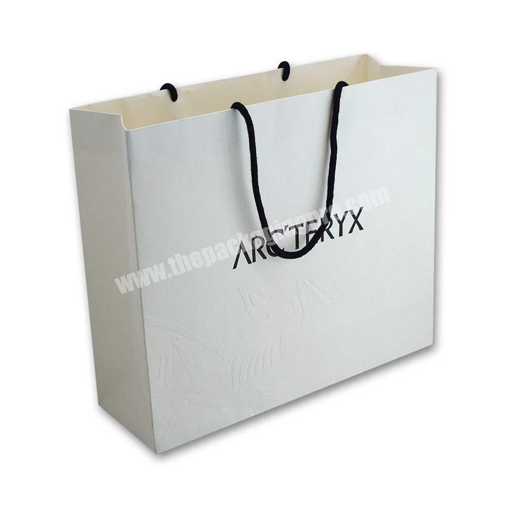 Black Foil Brand Printed Shopping Paper Bag With Your Own Logo Special Paper Card Garment Clothing Shopping Bag Packaging