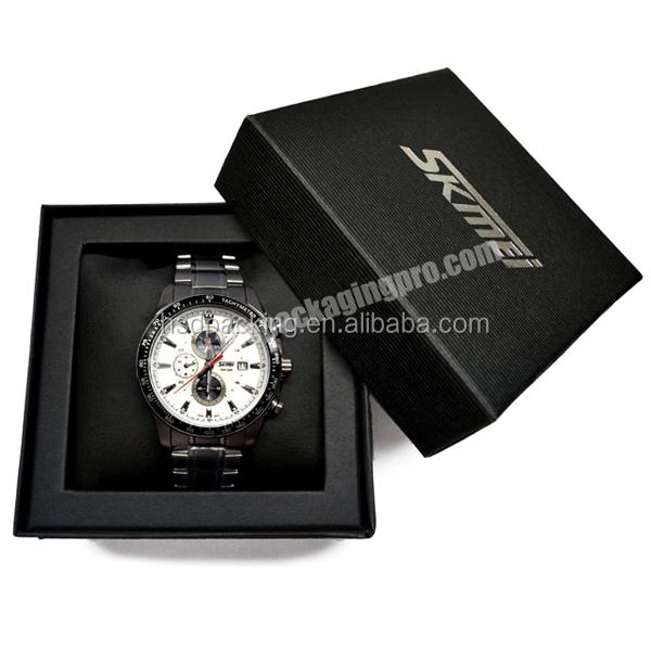 Black Paper Watch Box Packaging High Quality Luxury Elegant & Luxurycustom Design Custom Made Square Paperboard Hope-star