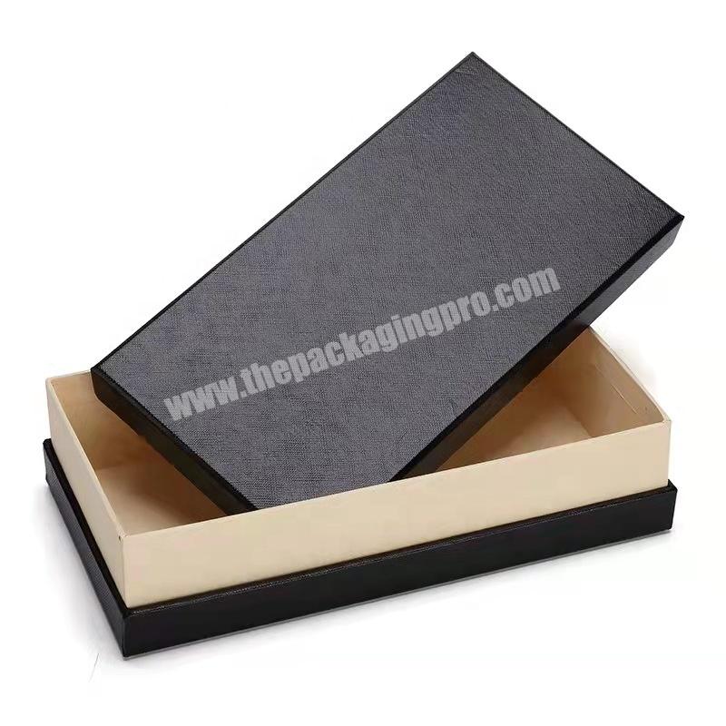 Black Rectangular wallet box ,up and down lid packing box for universal long wallet box