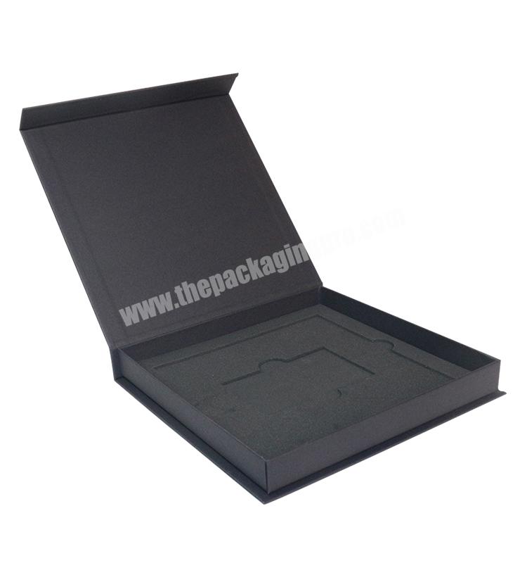 Blue Luxury Magnetic Book Shape Gift Rigid Cardboard Paper Box Credit Card Package Box with Foam Insert