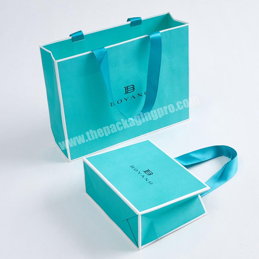 Boyang Custom Biodegradable Jewelry Packaging Paper Shopping Bags with Your own logo