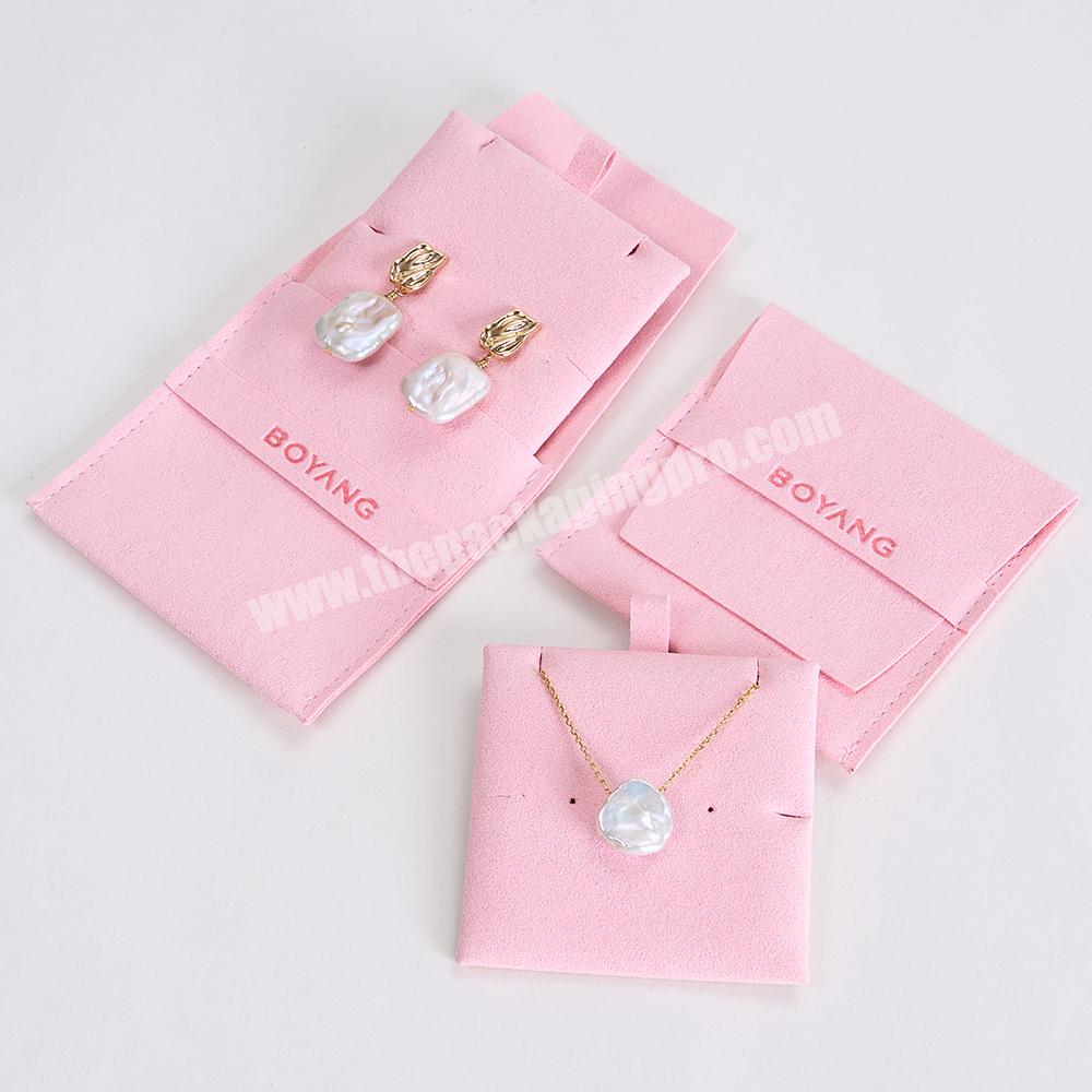 Boyang Custom Biodegradable Pink Travel Microfiber Jewelry Packaging Pouch Bags and Box