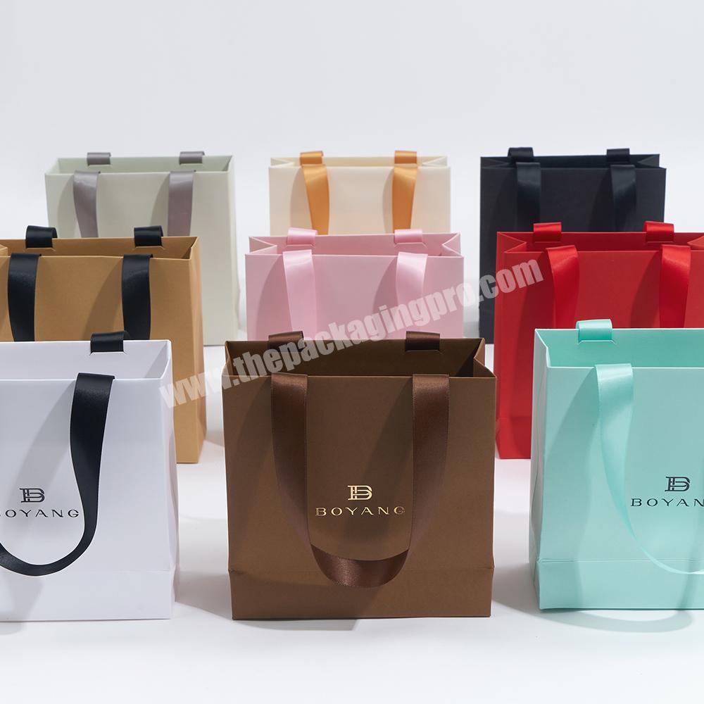 Boyang Custom Eco Friendly Recyclable Small Shopping Paper Jewelry Bag with Logo