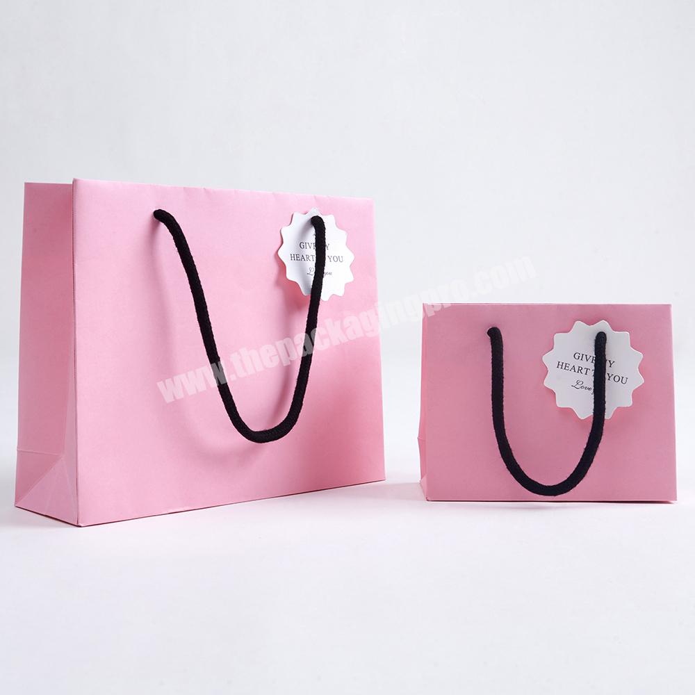 Boyang Custom Fashion Your Own Logo Print Pink Jewelry Luxury Gift Shopping Paper Bags