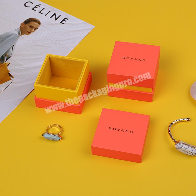 Boyang Custom Lid and Base Paper Ring Bracelet Jewelry Boxes with Logo Packaging