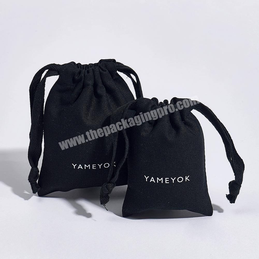Boyang Custom Logo Durable Printed Organic Cotton Drawstring Jewellery Pouch Bag