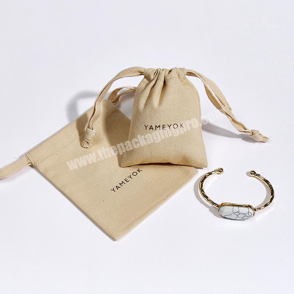 Boyang Custom Logo ECO Friendly Drawstring Muslin Cotton Jewelry Pouch Bag with Box