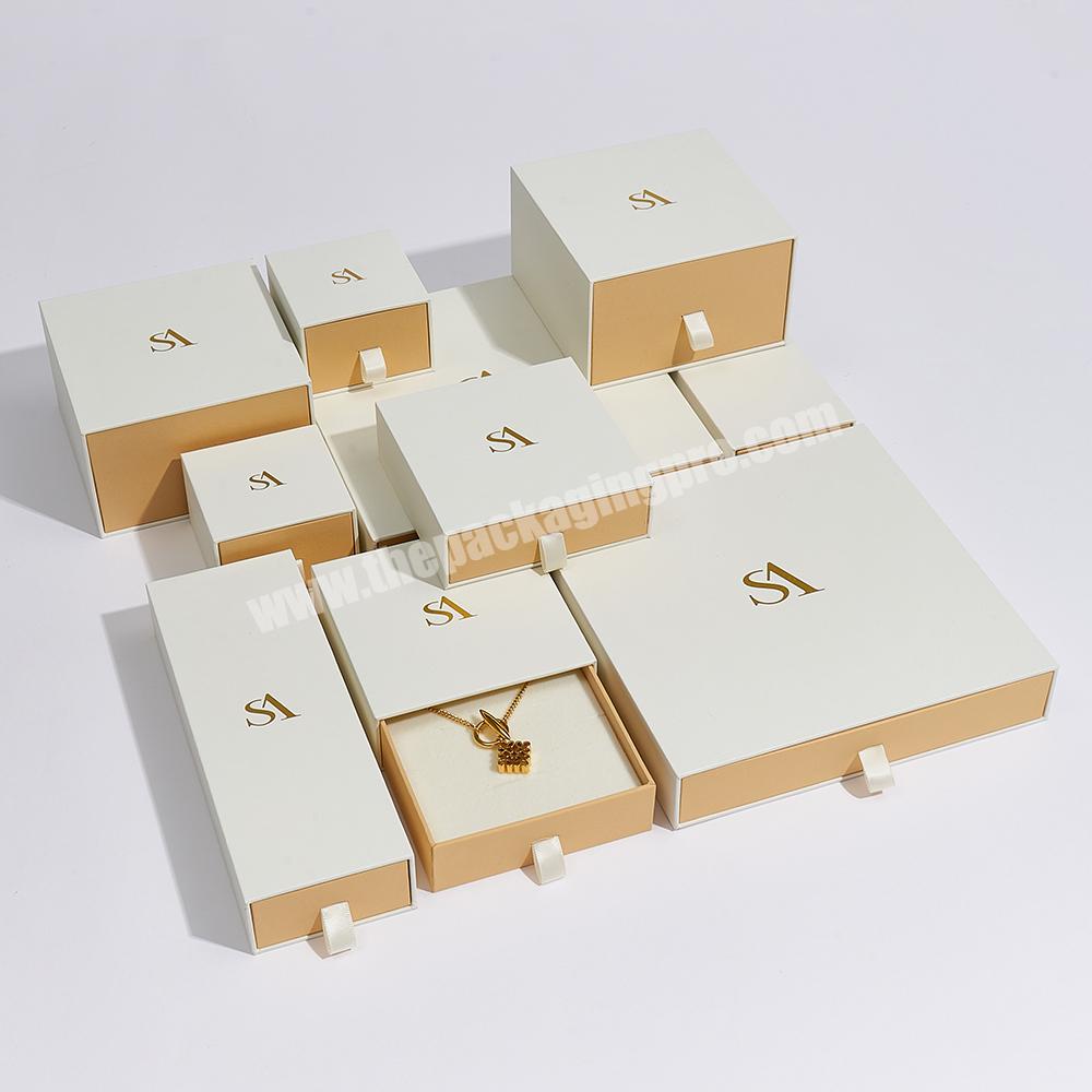 Boyang Custom Logo Printed Gift Packaging Paper Drawer Jewelry Packaging Boxes Set