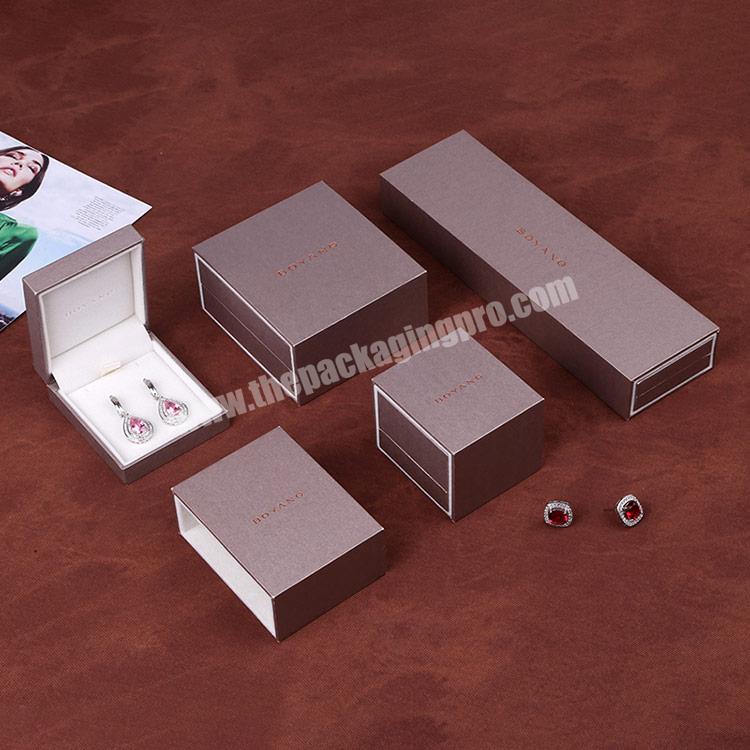 Boyang Custom Logo Printed Luxury Portable Drawer Sliding Paper Earring Bangle Jewelry Boxes