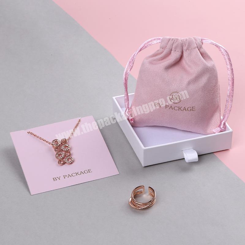 Boyang Custom Luxury Pink Drawstring Wedding Pouch Gift Velvet Bag