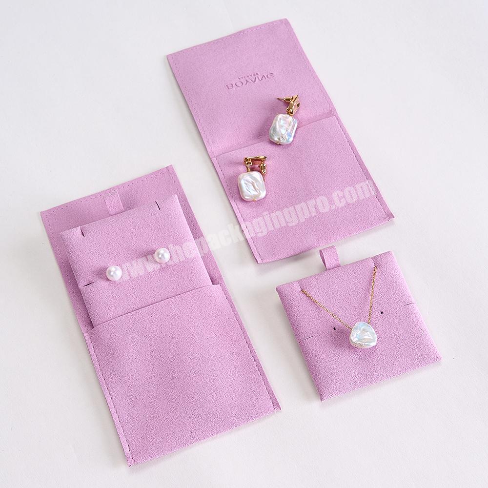 Boyang Custom Luxury Pink Jewelry Microfiber Bag Pouches Packaging with Logo