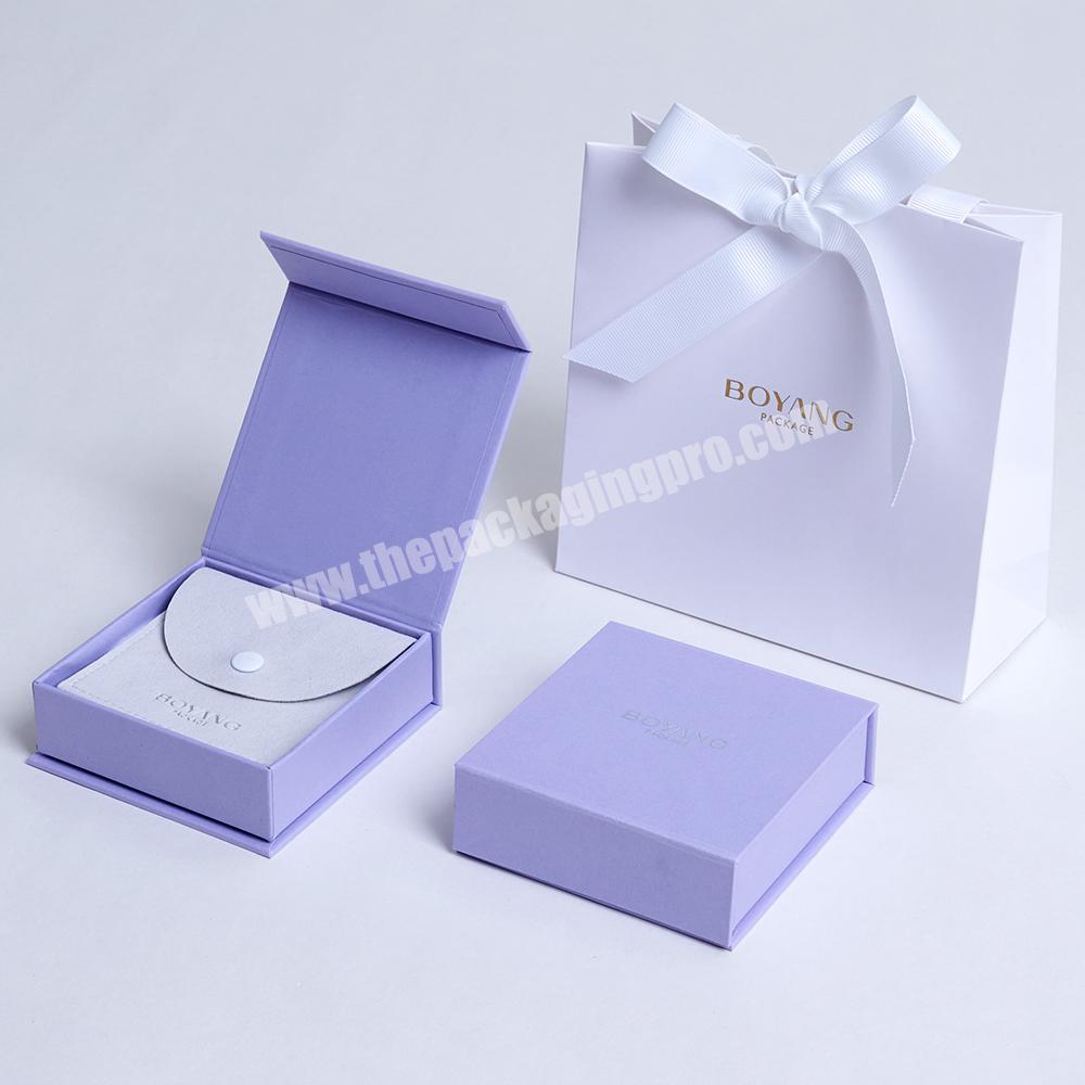 Boyang Custom Made Book Style Magnetic Closure Jewelry Set Box Packaging