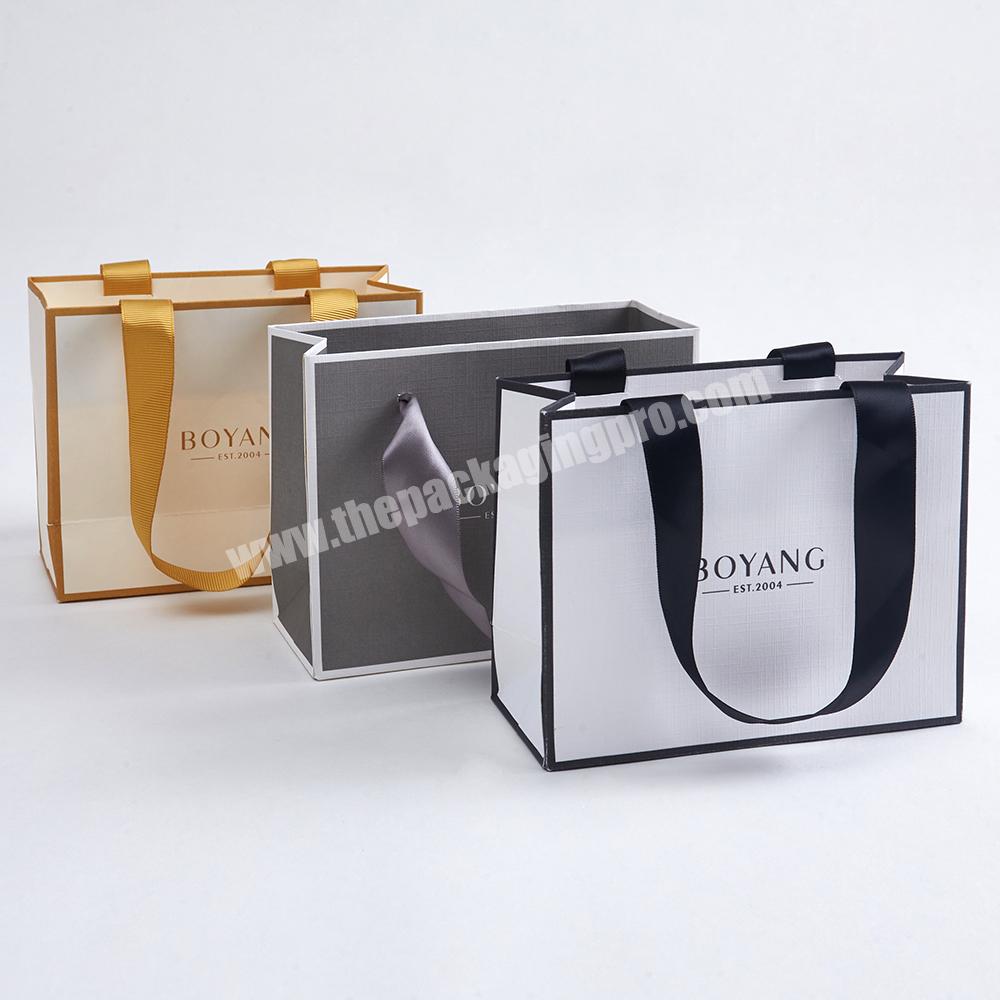 Boyang Custom Portable Eco Friendly Paper Gift Packaging Jewelry Shopping Bag