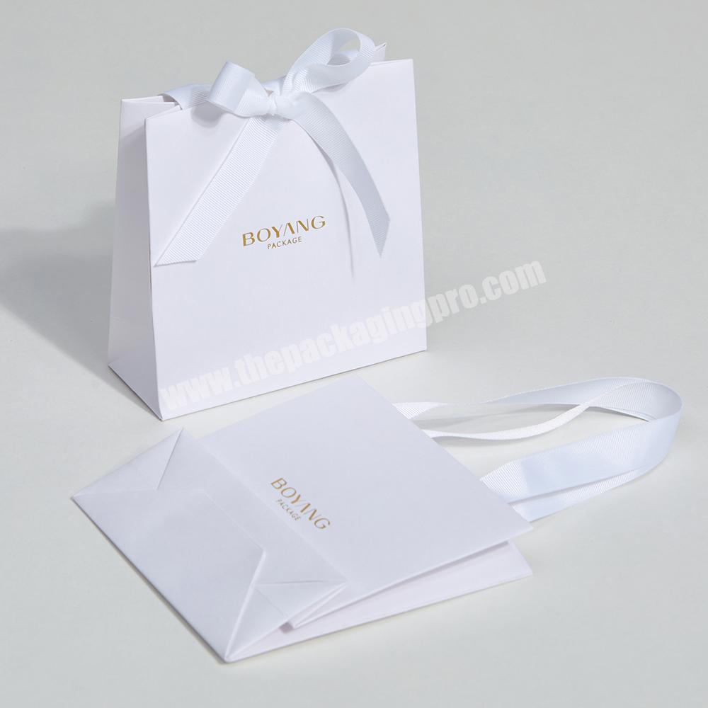 Boyang Custom Recycled Luxury Jewelry Packaging Gift Craft Paper Bag with Handle