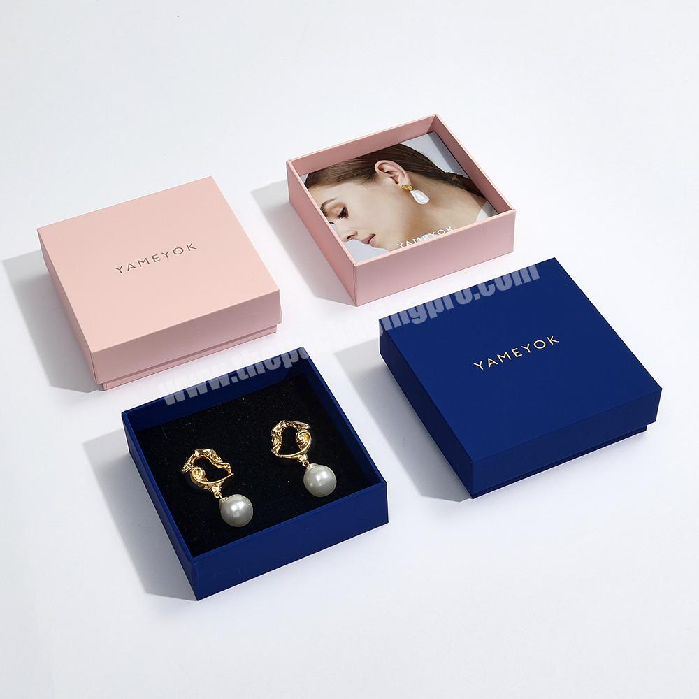 Boyang Custom Small Paper Cardboard Luxury Jewelry Box Earring Necklace Packaging Box