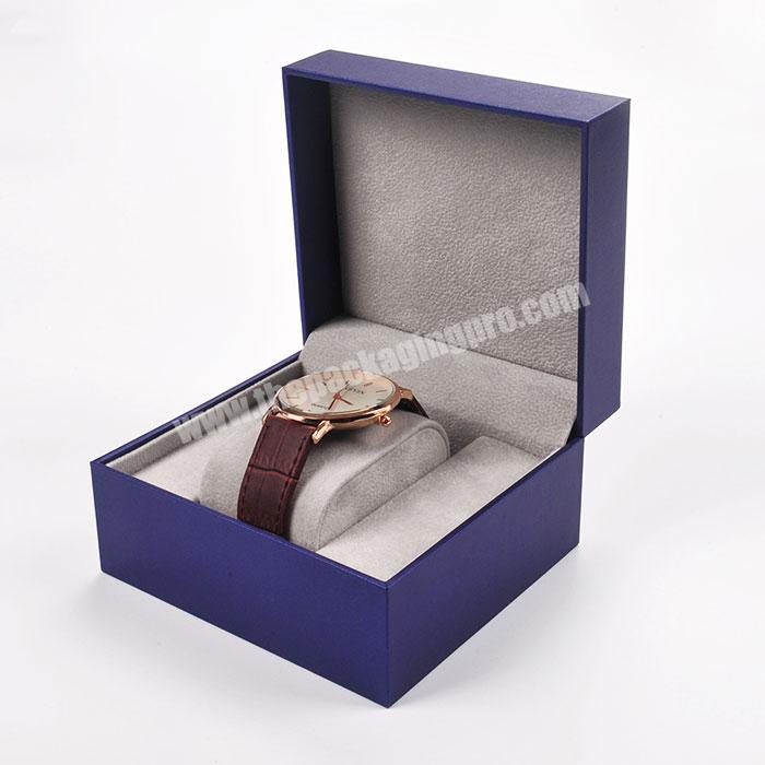 Boyang Customized Logo Paper Cardboard Packaging OEM Luxury Blue Watch Boxes Cases