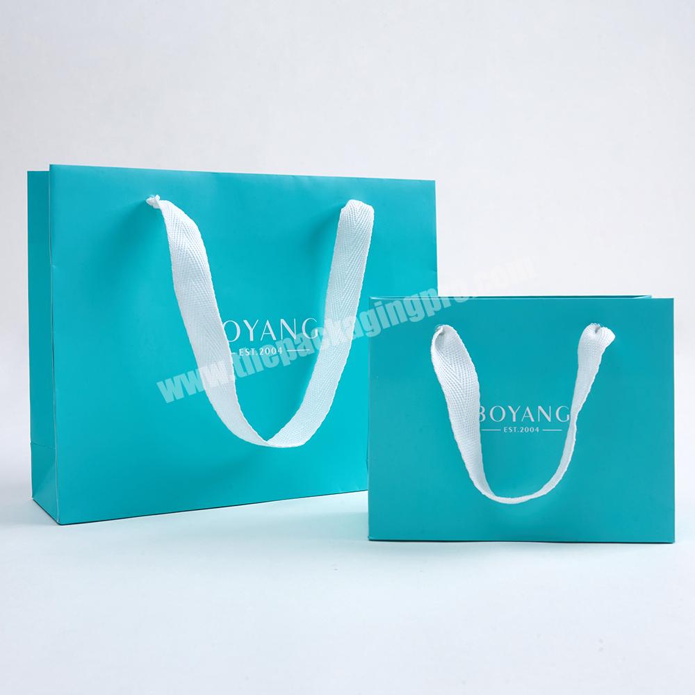 Boyang High quality Fashion Custom Gift Shopping Jewelry Packaging Paper Tote Bag