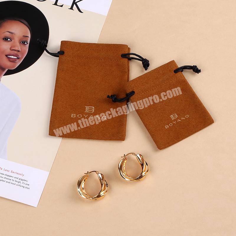 Boyang Microfiber Jewelry Packaging Gift Bag Drawstring Pouch Custom Logo