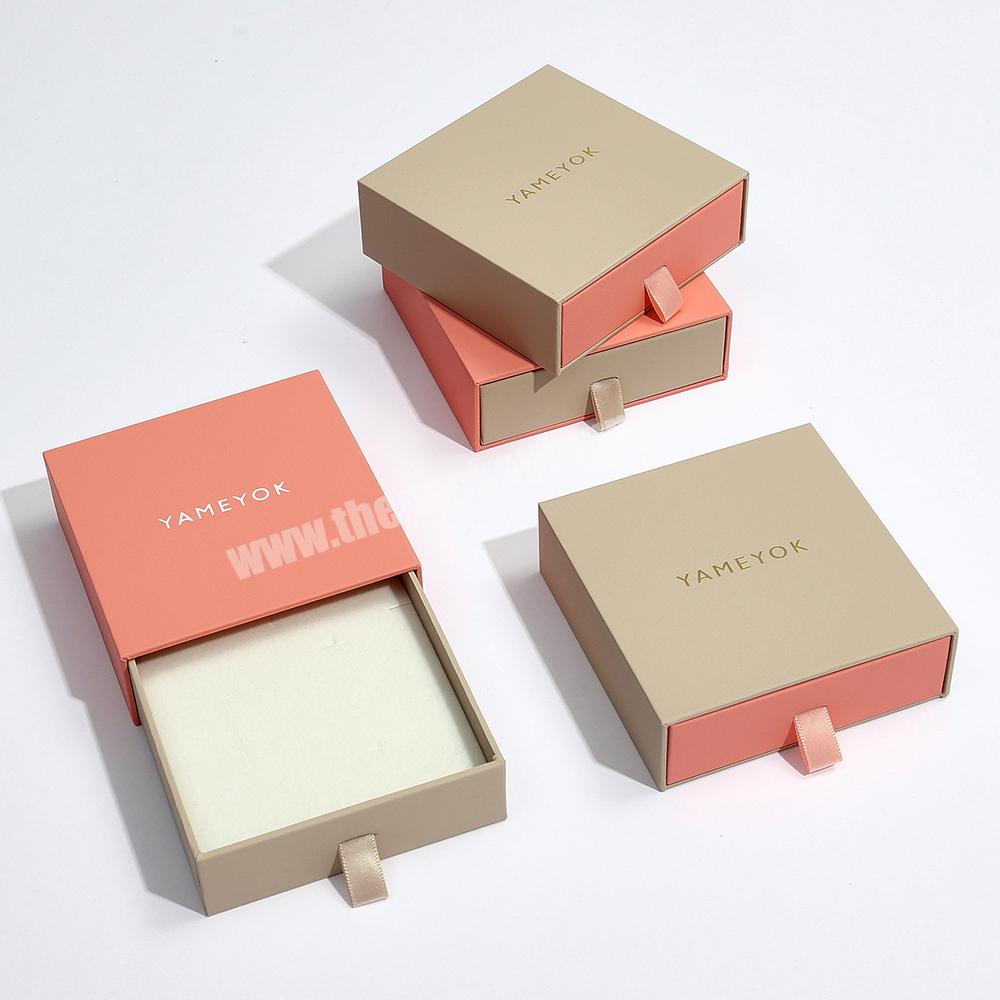 Boyang Paper Ring Earring Bracelet Pendant Necklace Packaging Drawer Gift Boxes Custom Sliding Jewelry Box